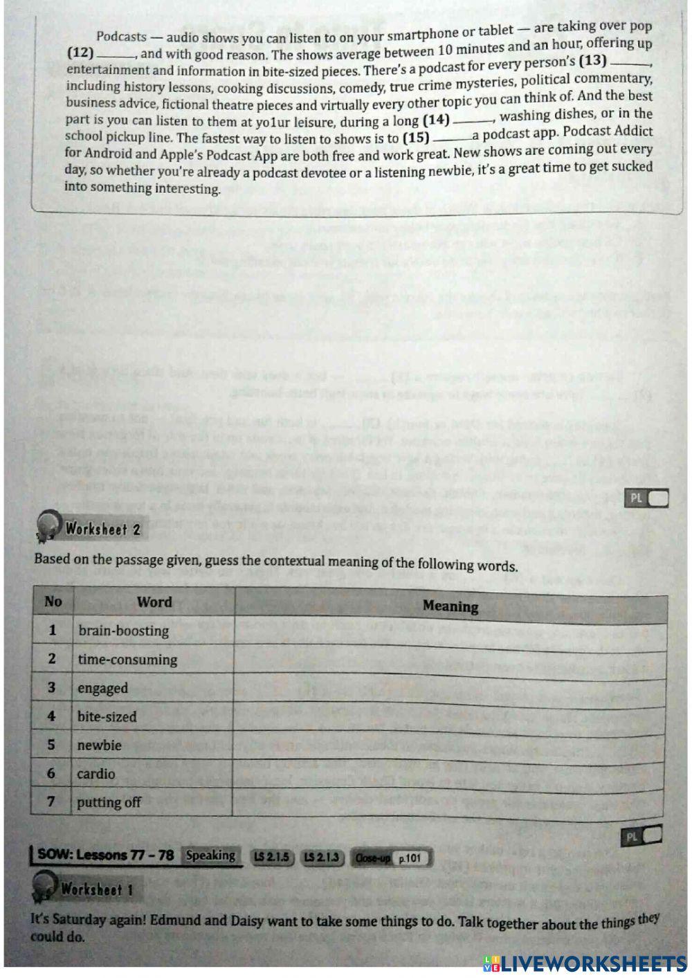 Unit 8:Time to Spare