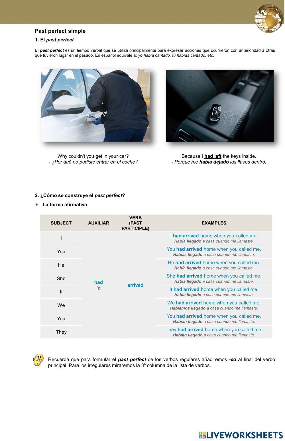 LESSON Past perfect simple