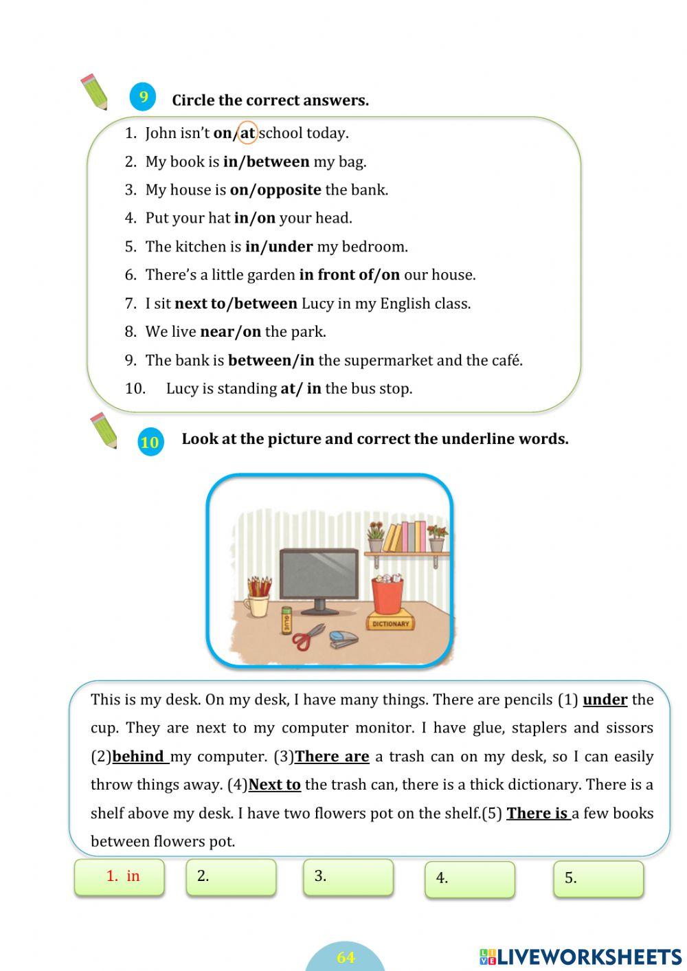 Prepositions of place(p63,64)