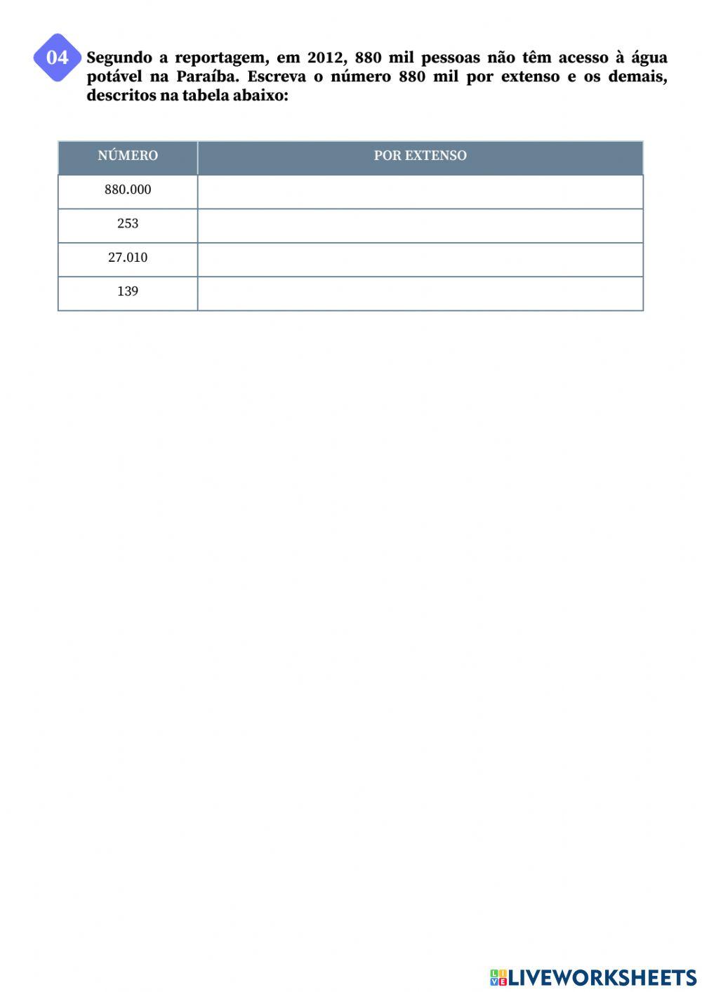 Atividade matemática IPB 5º A