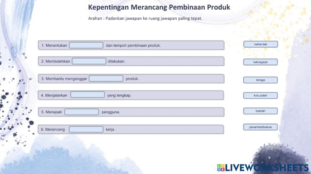 Latihan langkah penghasilan produk