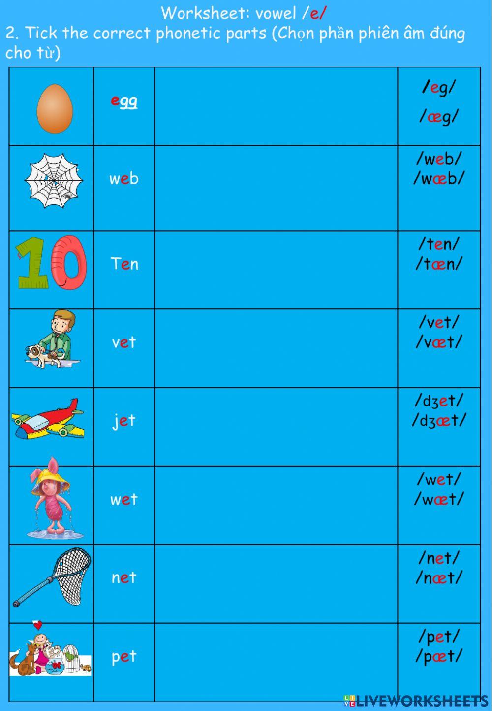 Vowel -e- Vowel -e-