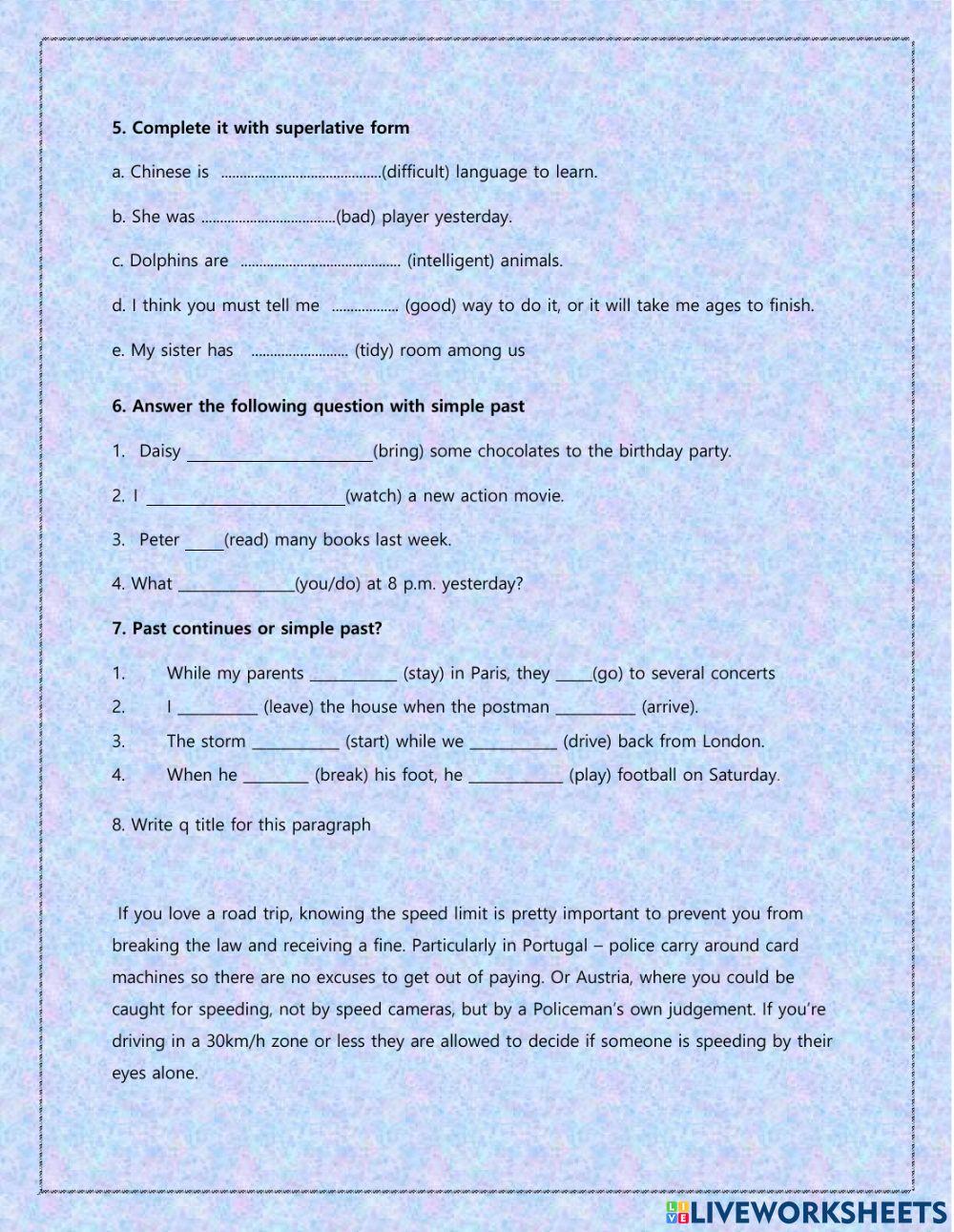 Final exam of Teen2Teen 3