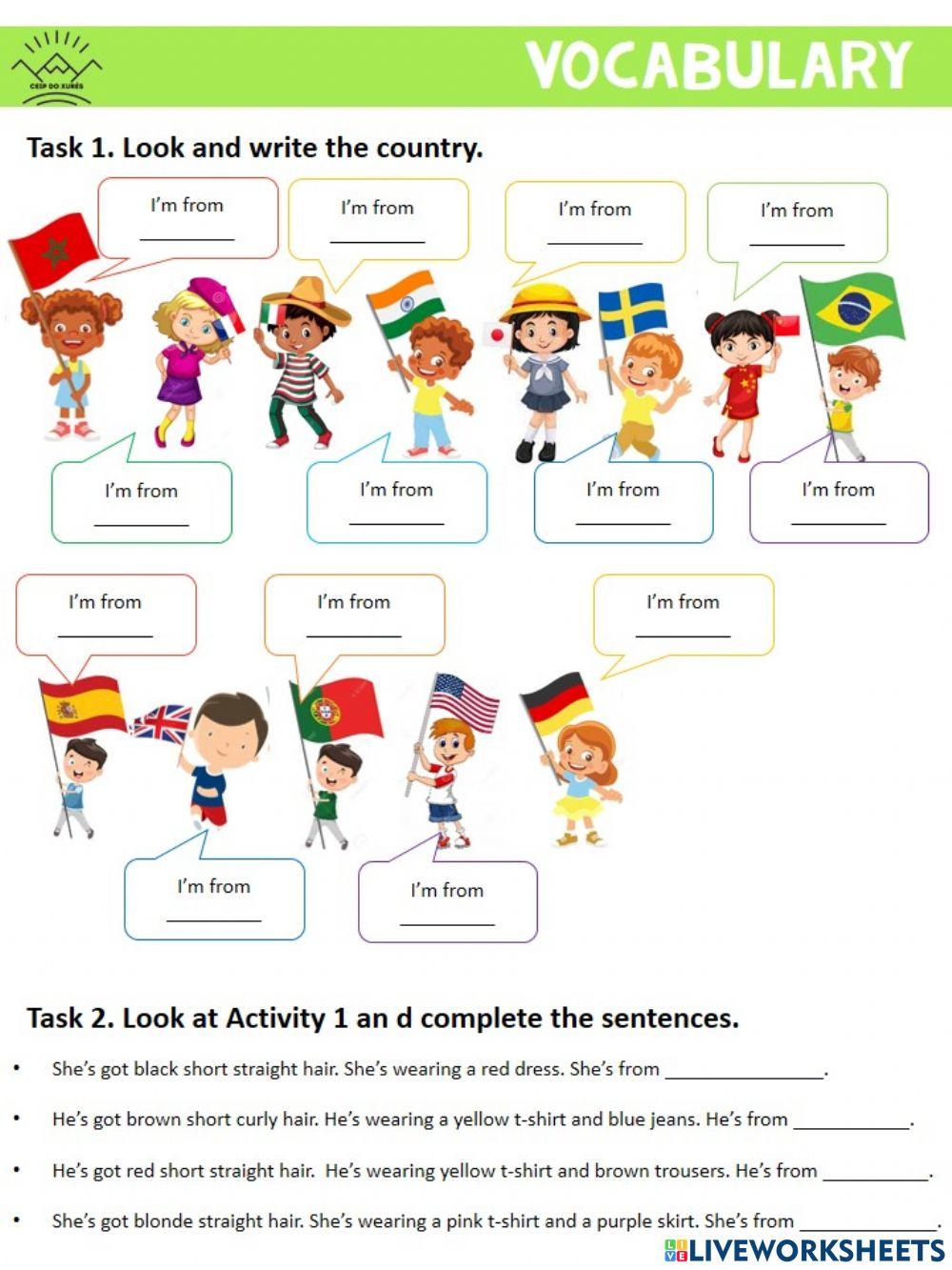 Vocabulary: countries