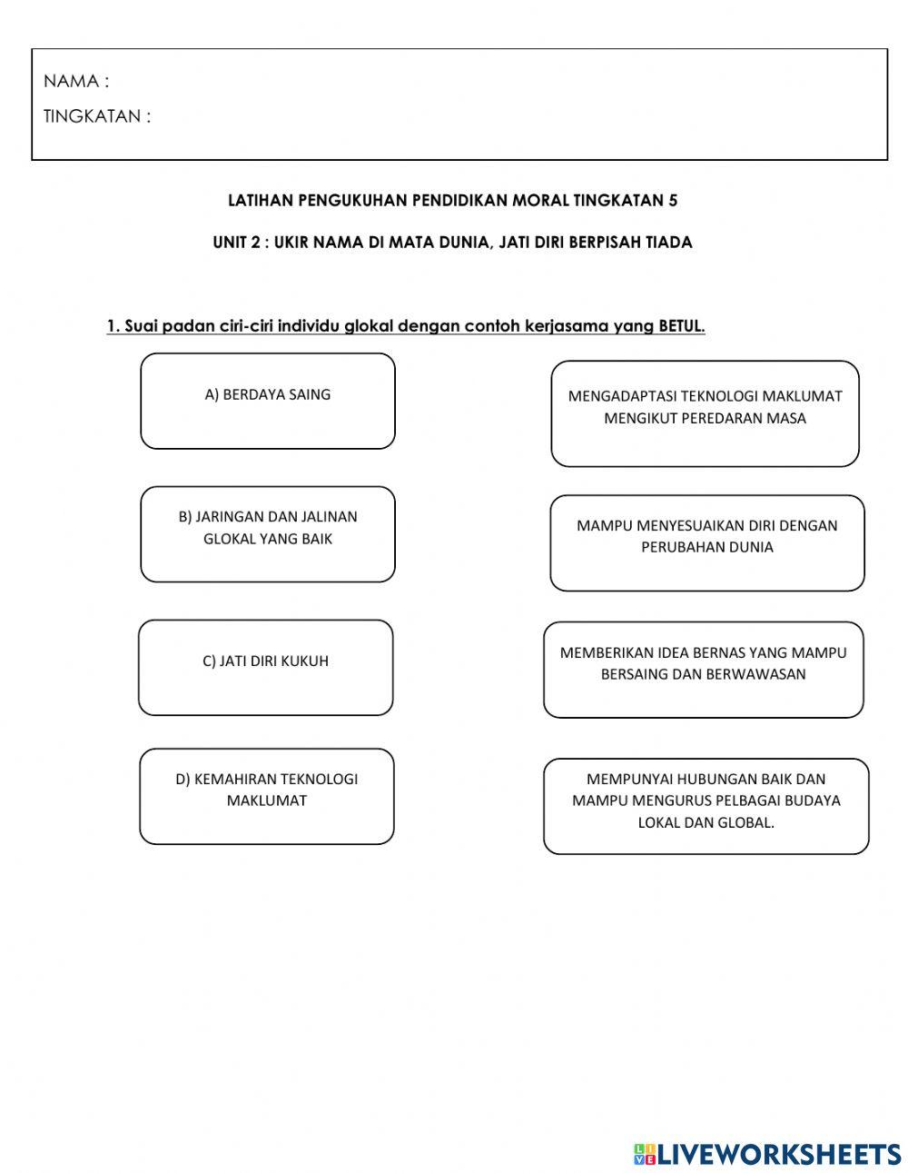 Pendidikan moral tingkatan 5