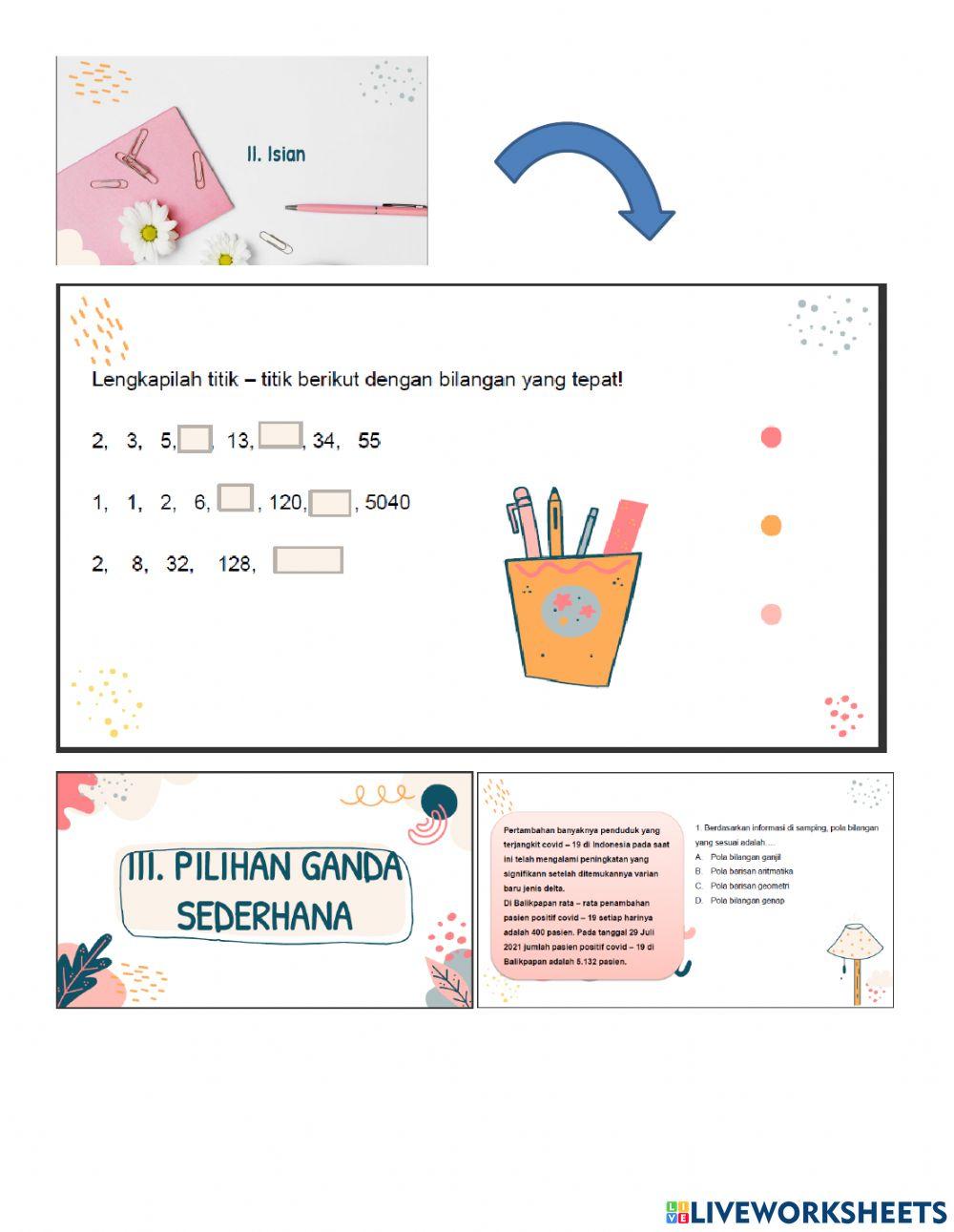 Penilaian harian pola bilangan