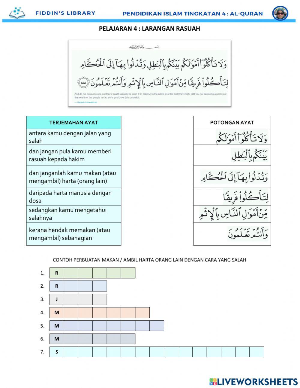 Al-Quran T4 - Larangan Rasuah