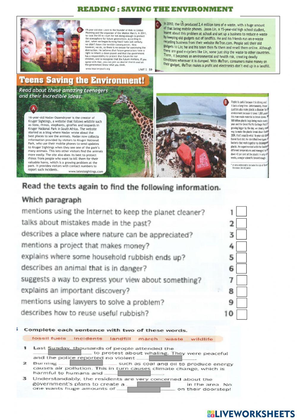 Saving The Environment