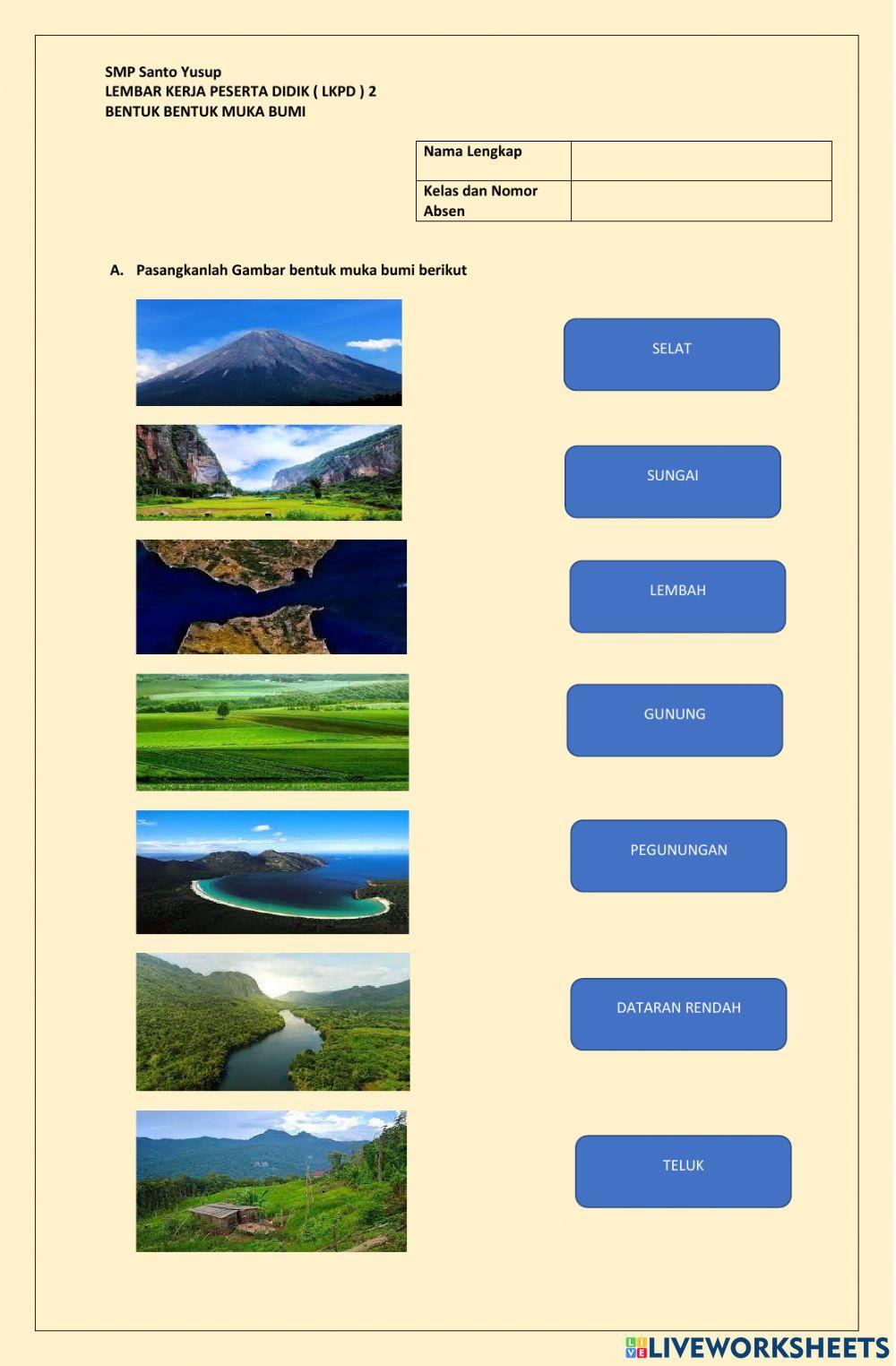 Lkpd bentuk muka bumi