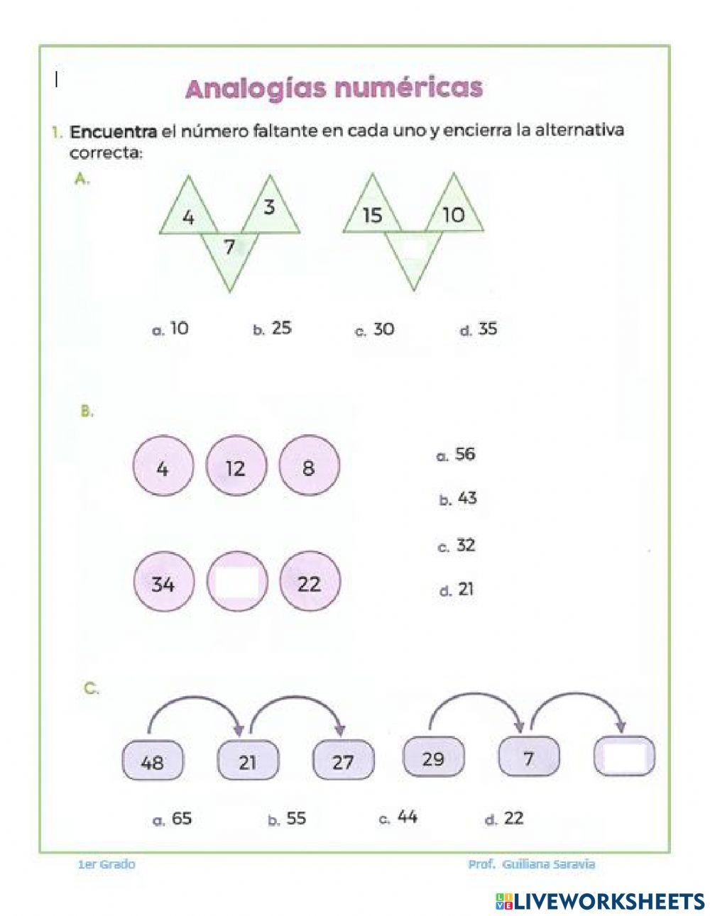 Analogías numéricas