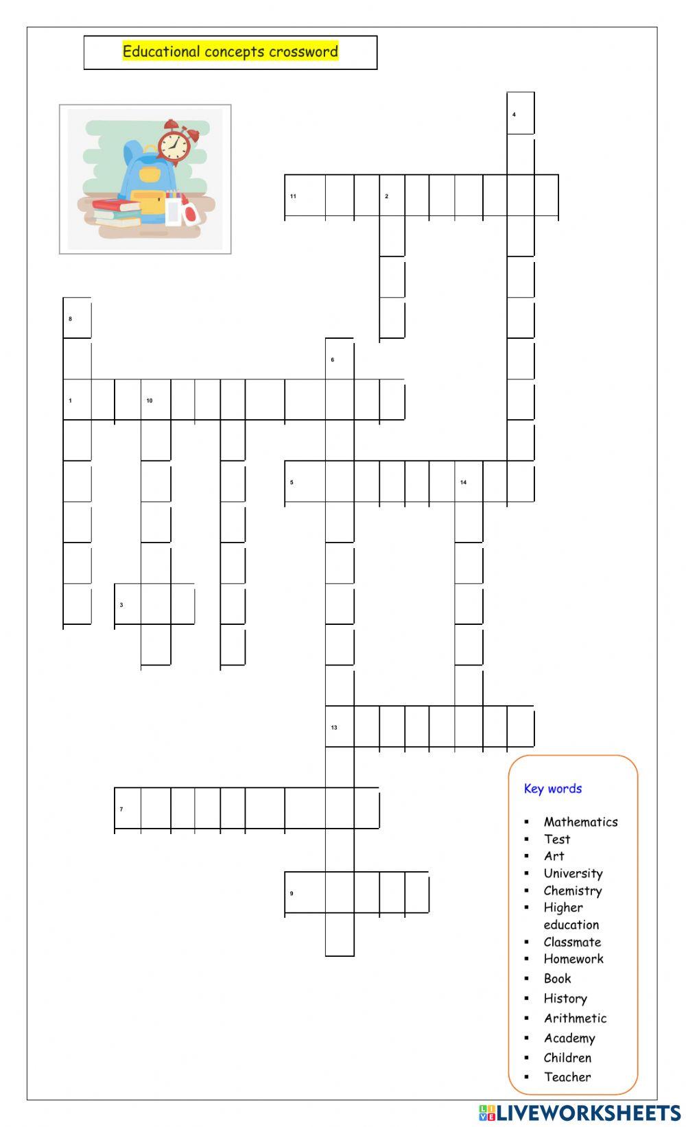 Educational crossword