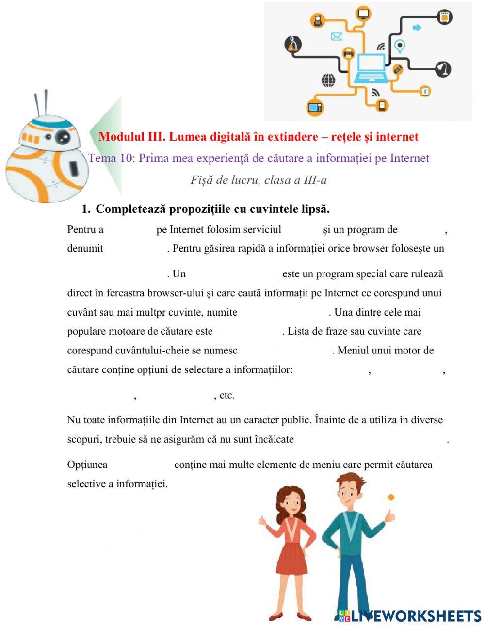 Prima mea experiență de căutare a informației pe internet