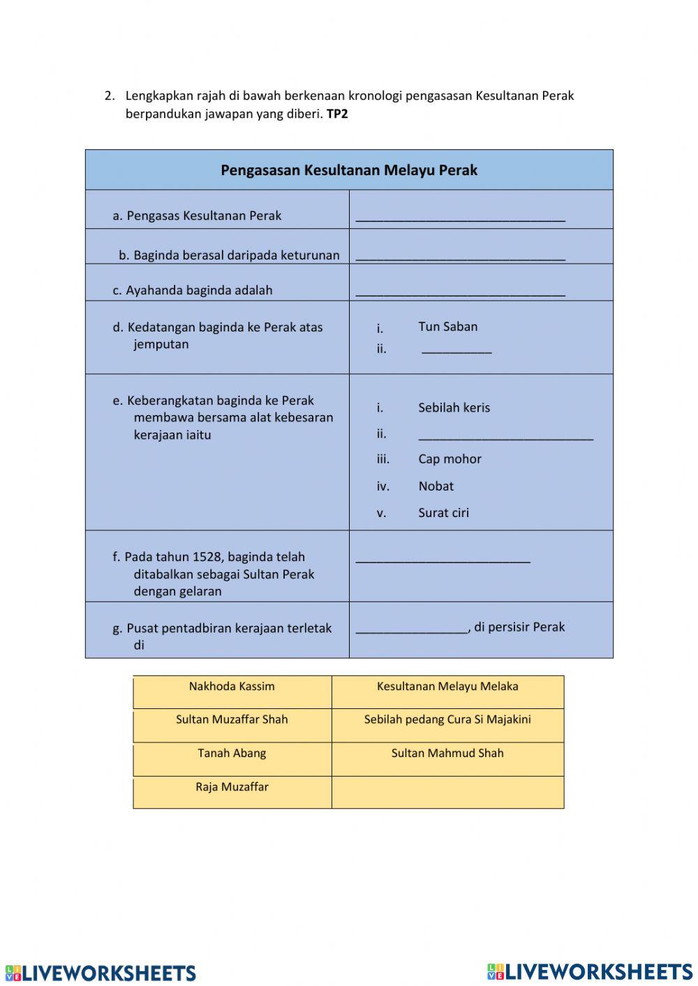 Sejarah T2 Bab 7 1 Online Exercise For Live Worksheets Sejarah T2 Bab 7 1 Online Exercise For Live Worksheets