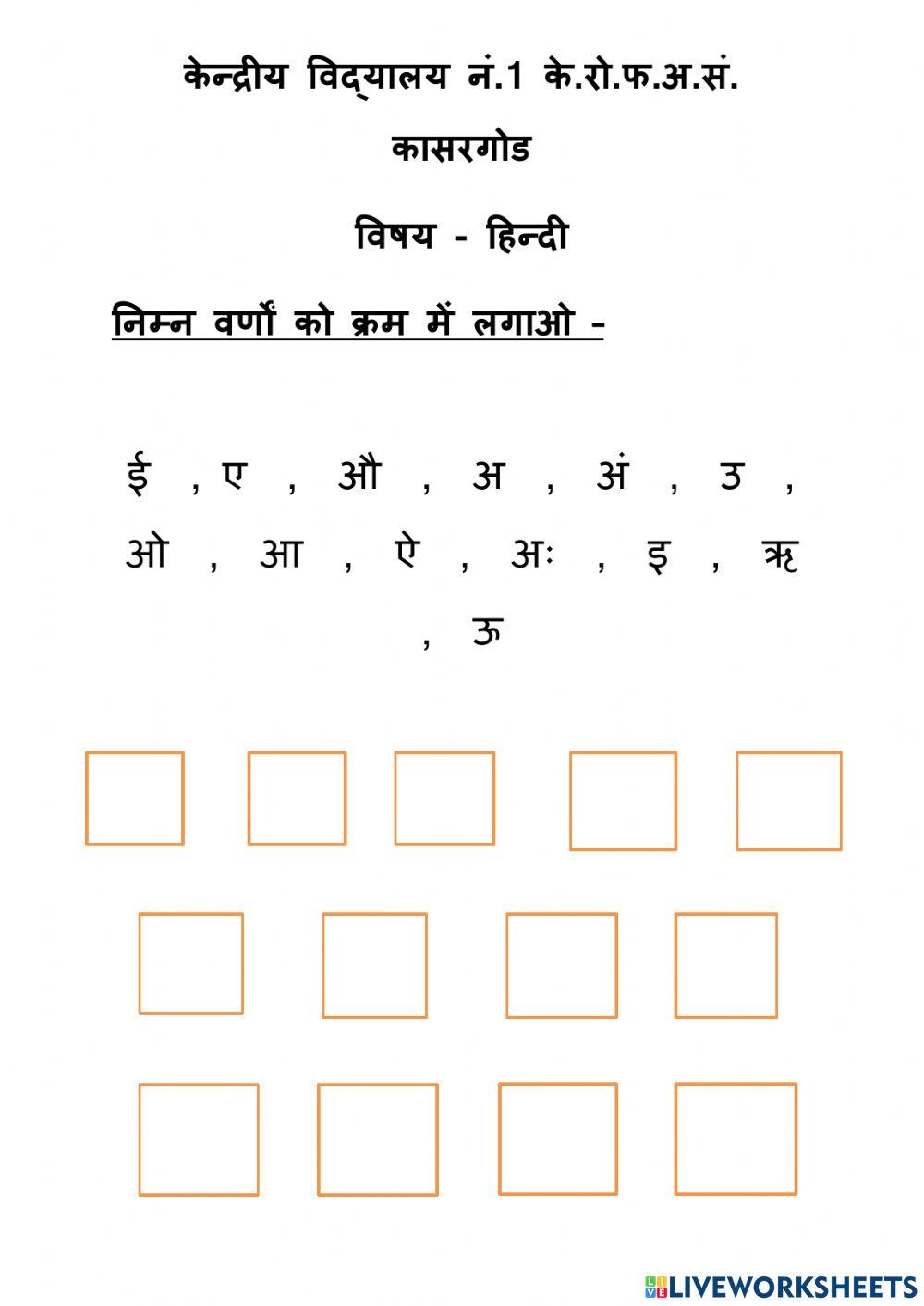 स्वर वर्ण