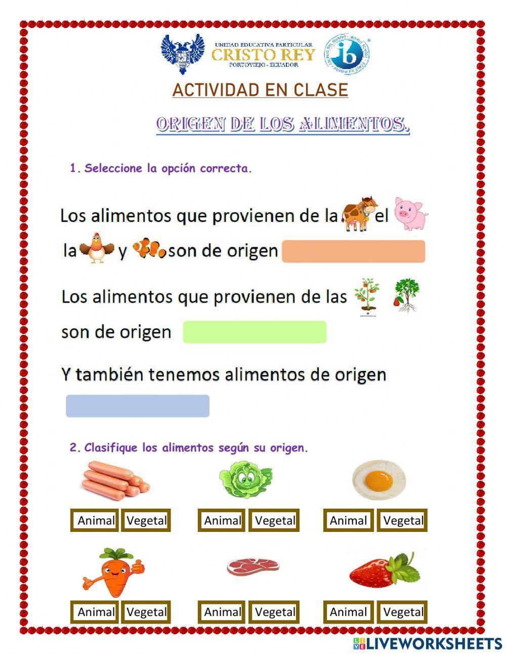 Origen de los alimentos