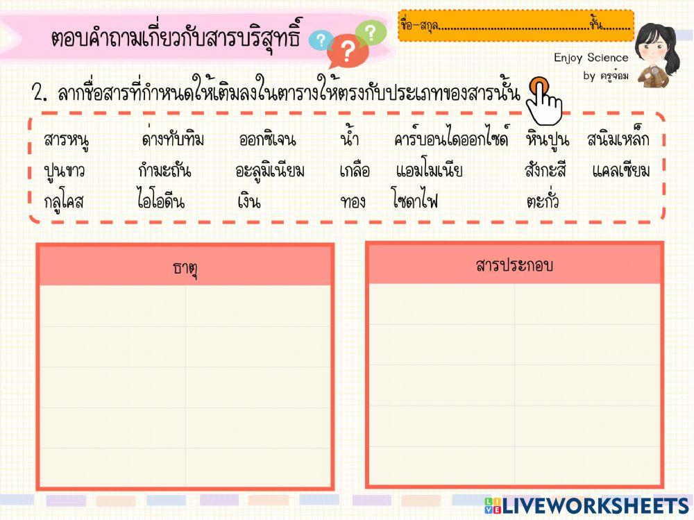 ประเภทของสาร