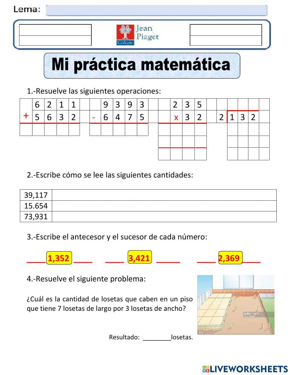 JP Practica 3 Matematicas 6to