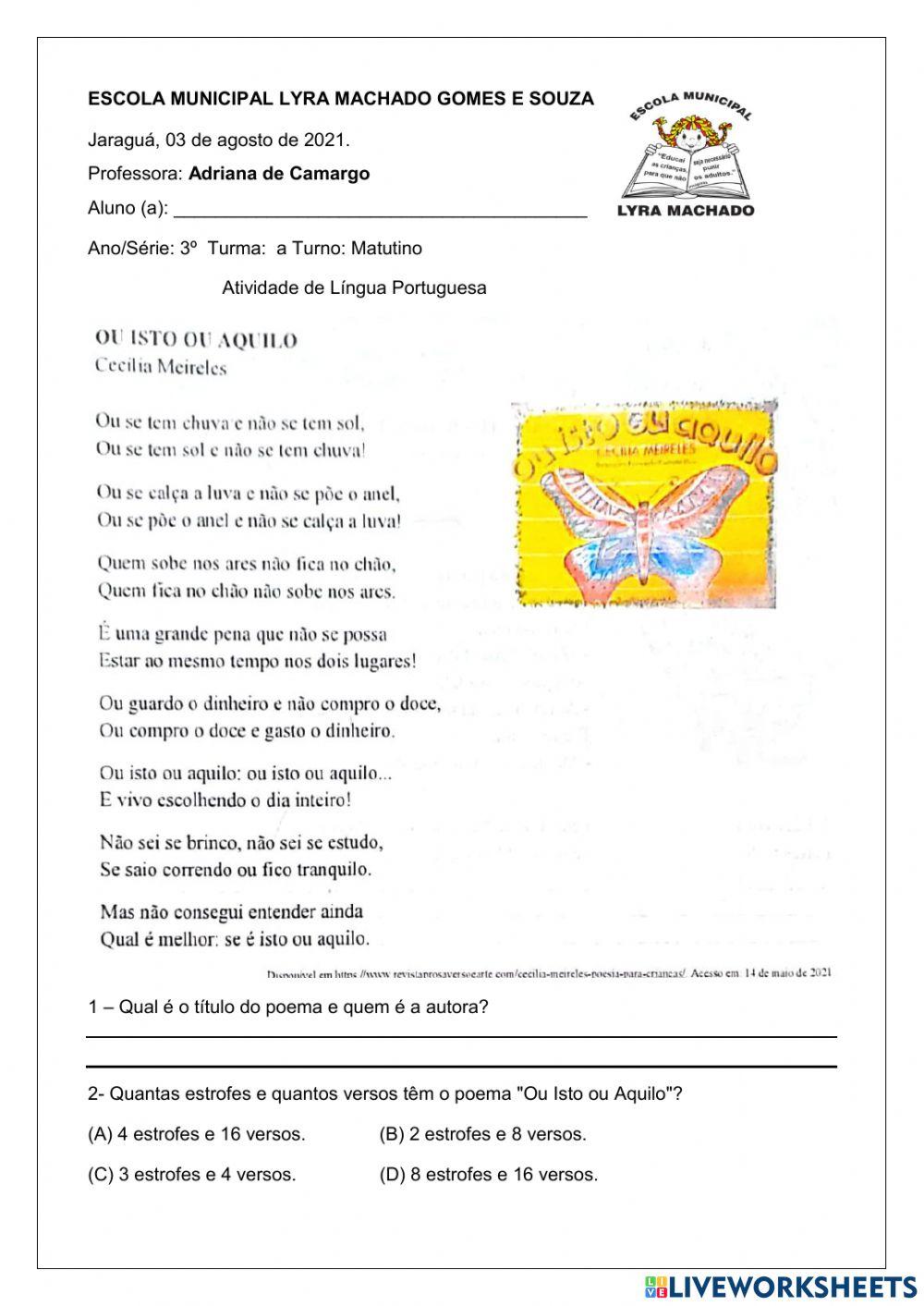 Atividade de portugues