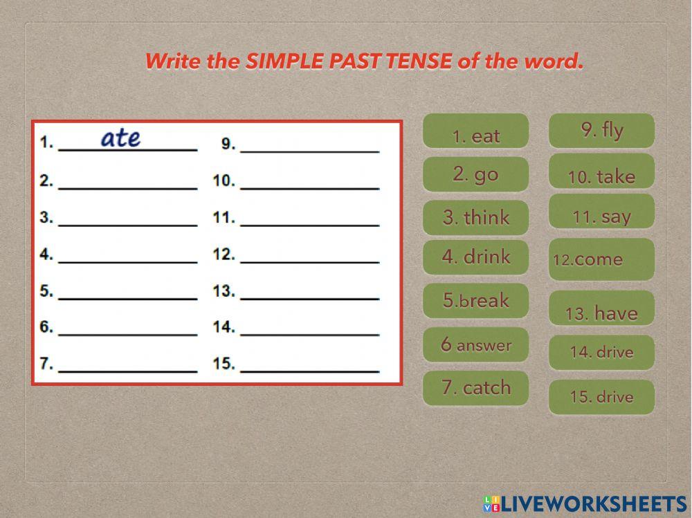 Past tense review basic english leverl