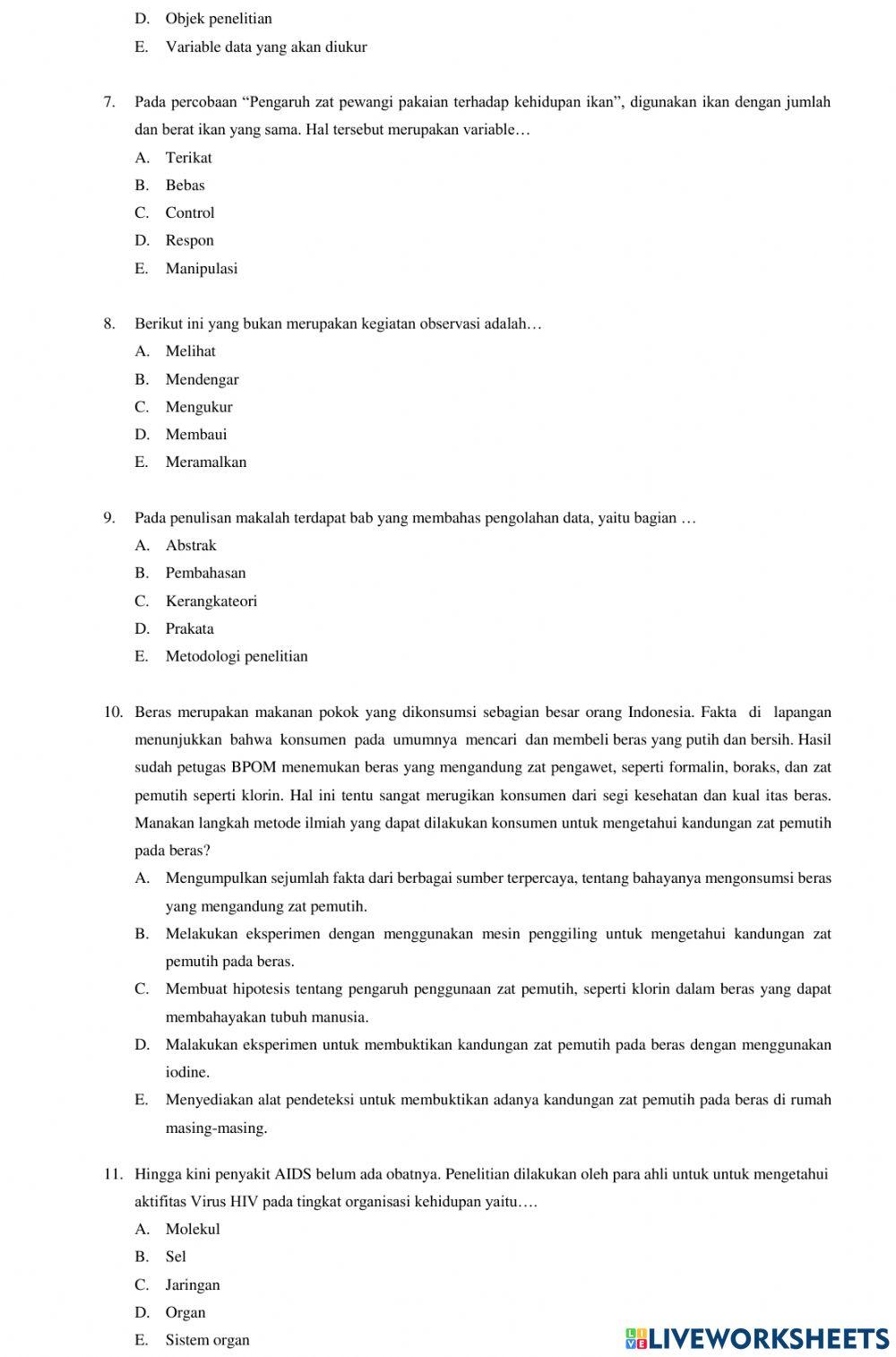 LKPD-Ruang Lingkup Biologi