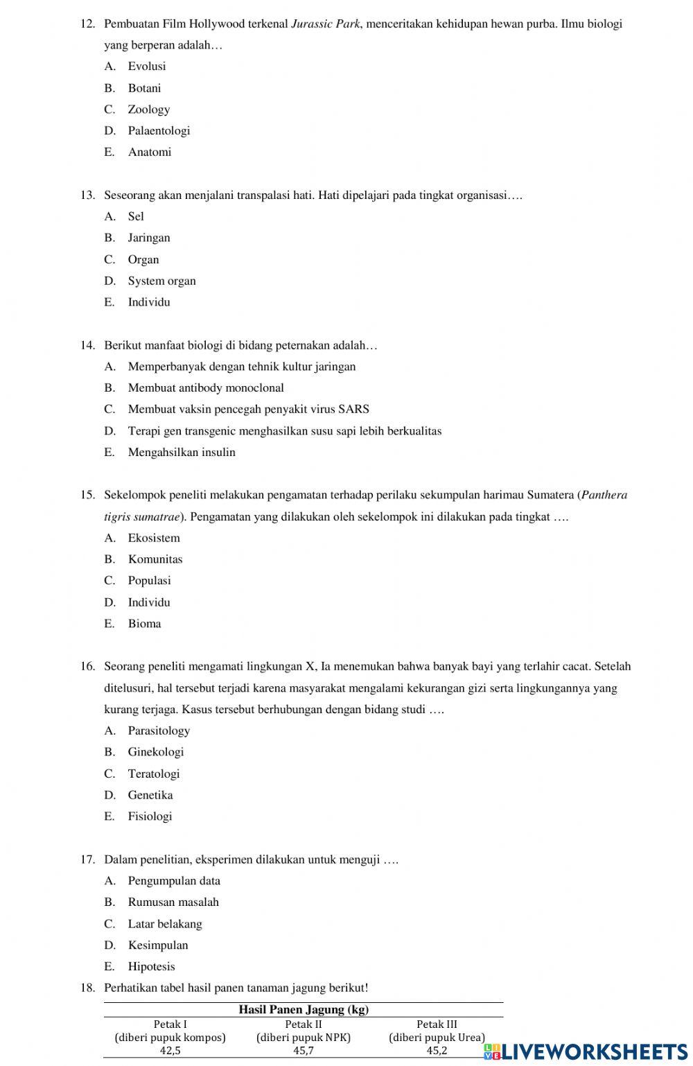 LKPD-Ruang Lingkup Biologi
