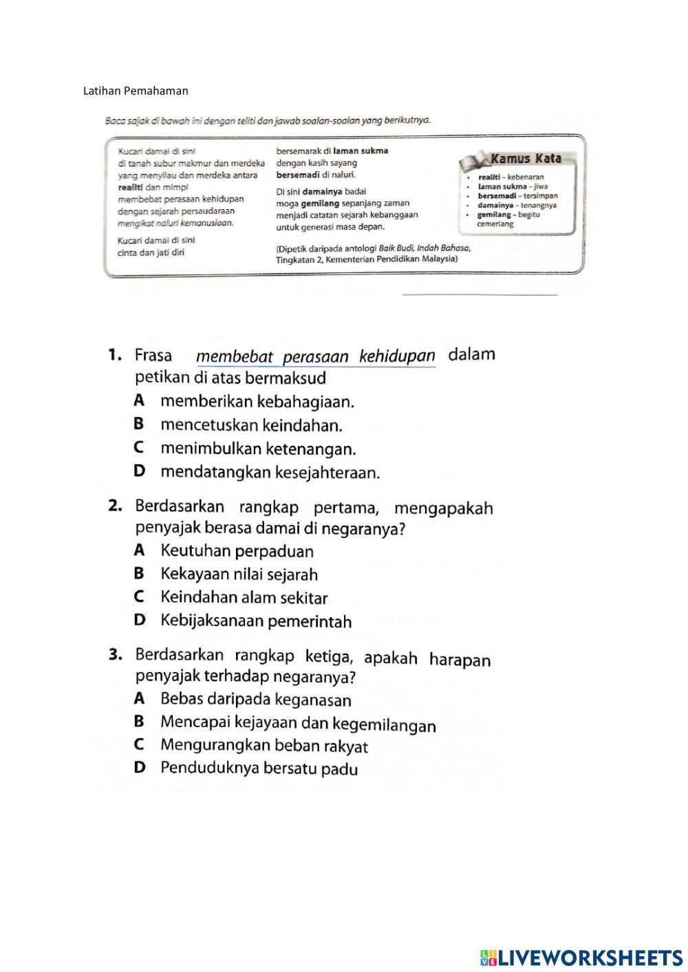 Sajak 'Kucari Damai di Sini'