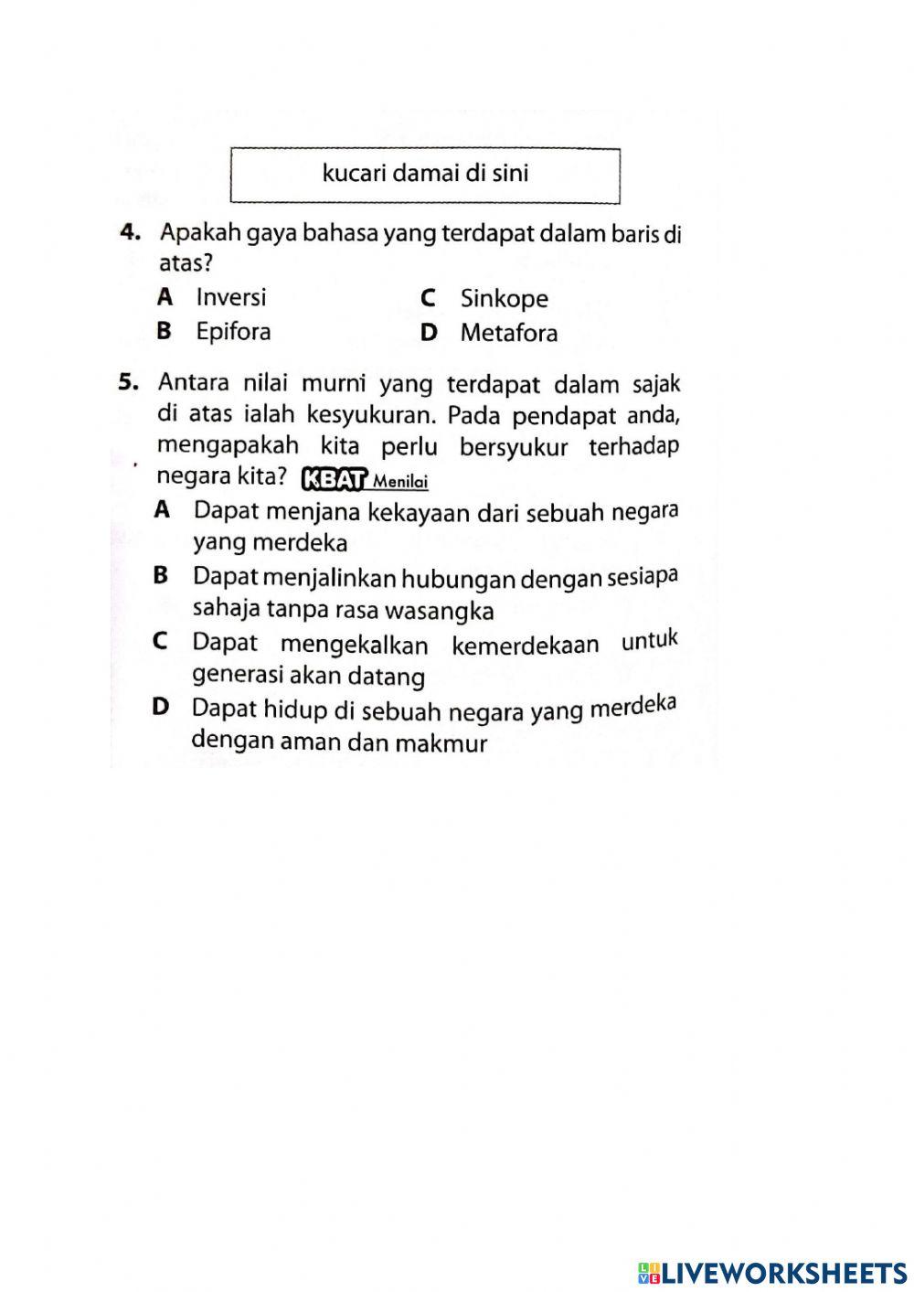 Sajak 'Kucari Damai di Sini'