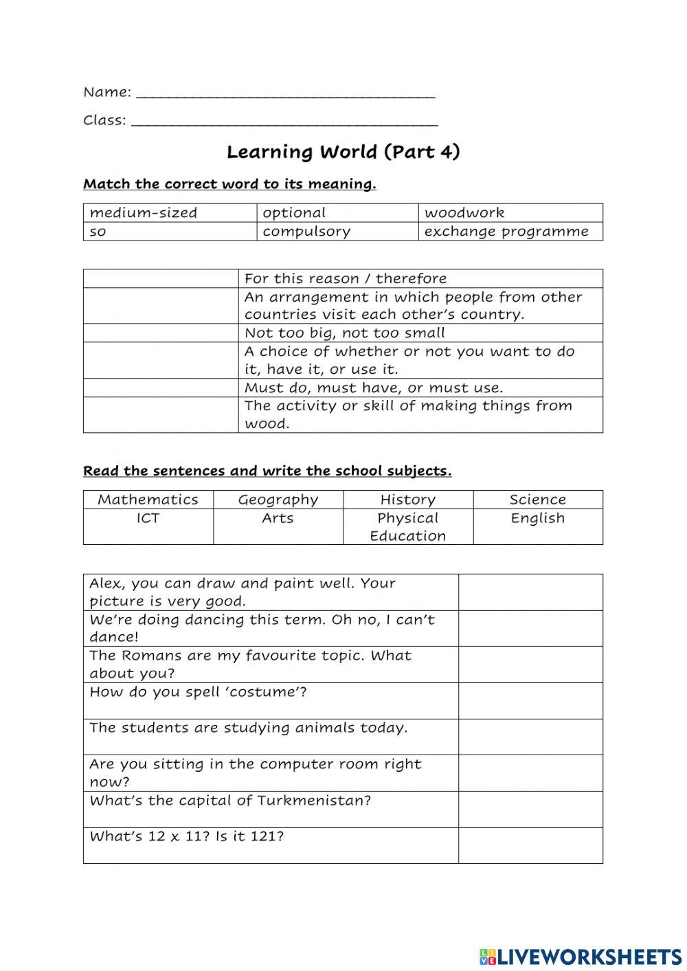 Learning World (Part 4)