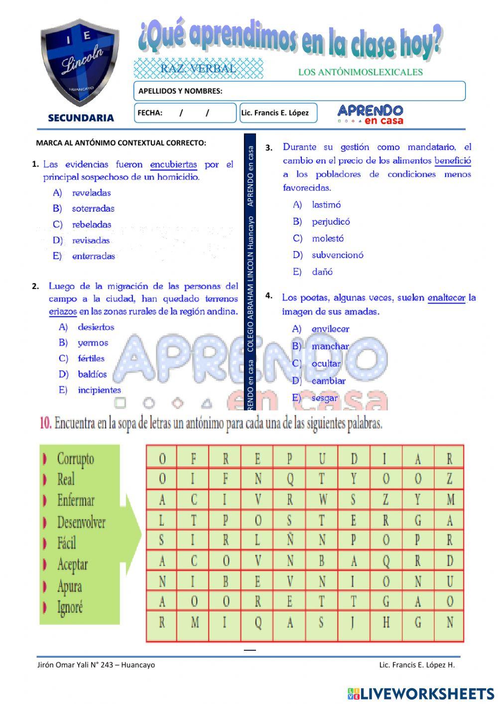 Prac. antonimia contextual