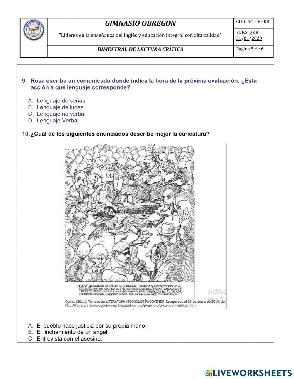 Bimestral lectura crítica 701-702 periodo III