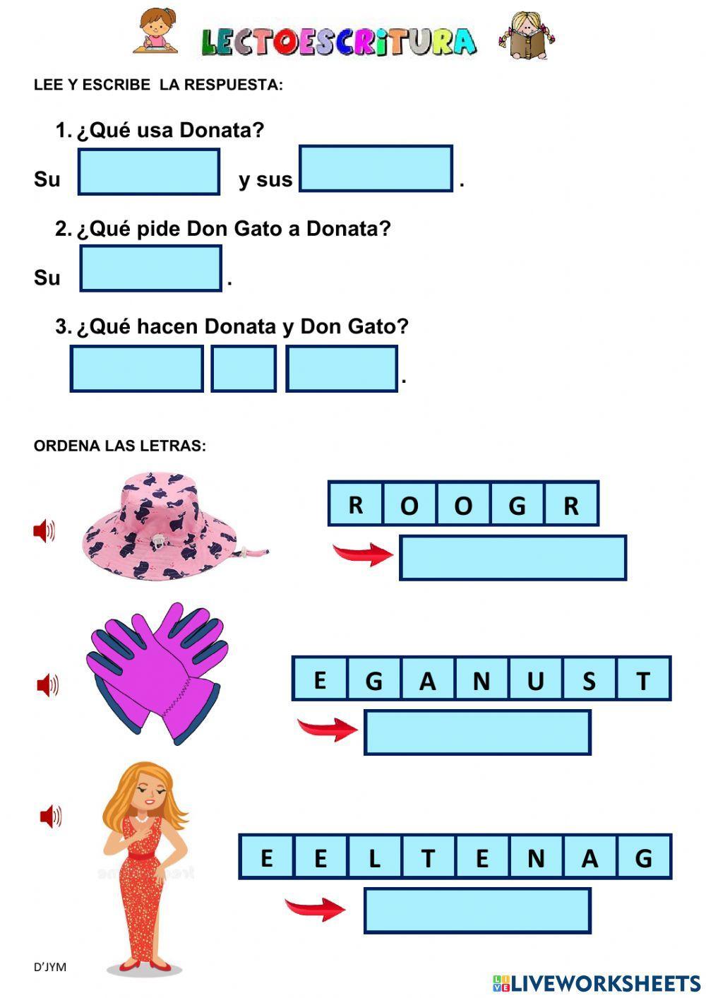 Comprensión lectora - Letra G