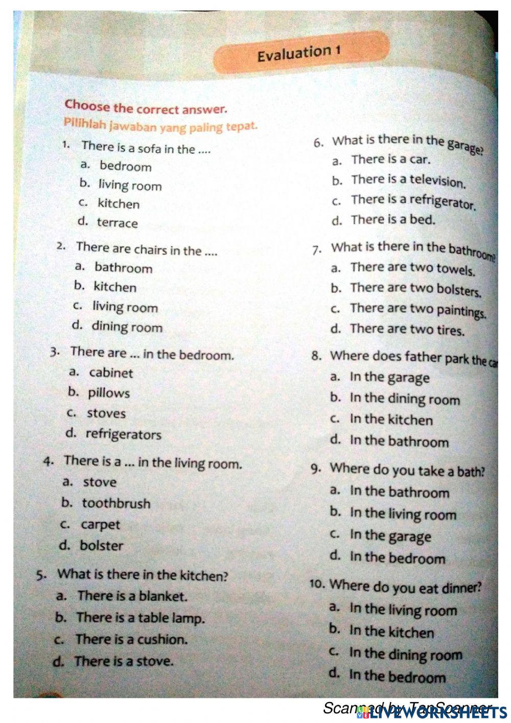 Evaluasi Lesson 1 Kelas 4