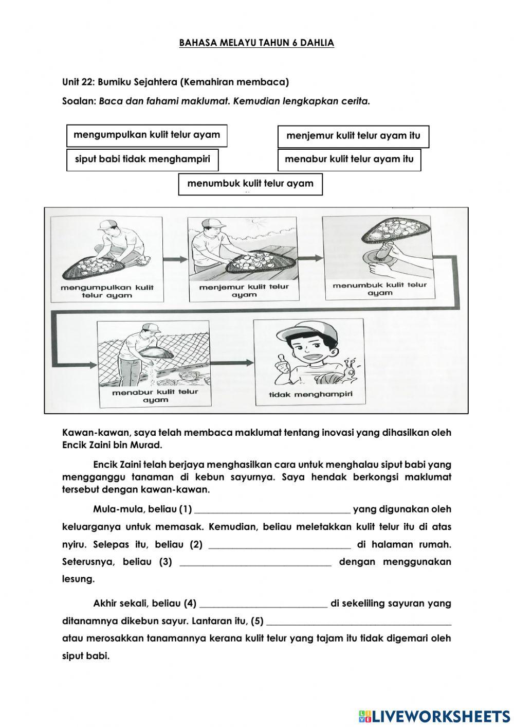 Bahasa melayu tahun 6