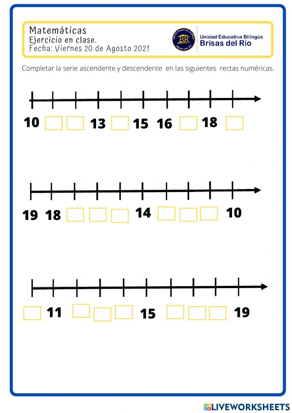 Recta numérica números