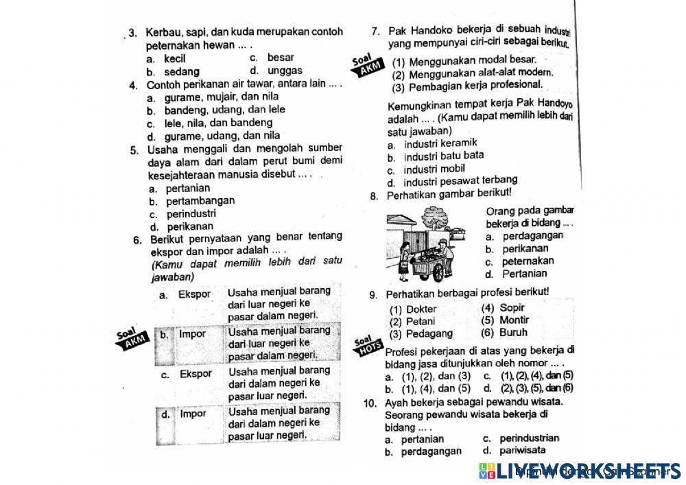 Jenis jenis usaha ekonomi tema 2 st i kelas 5