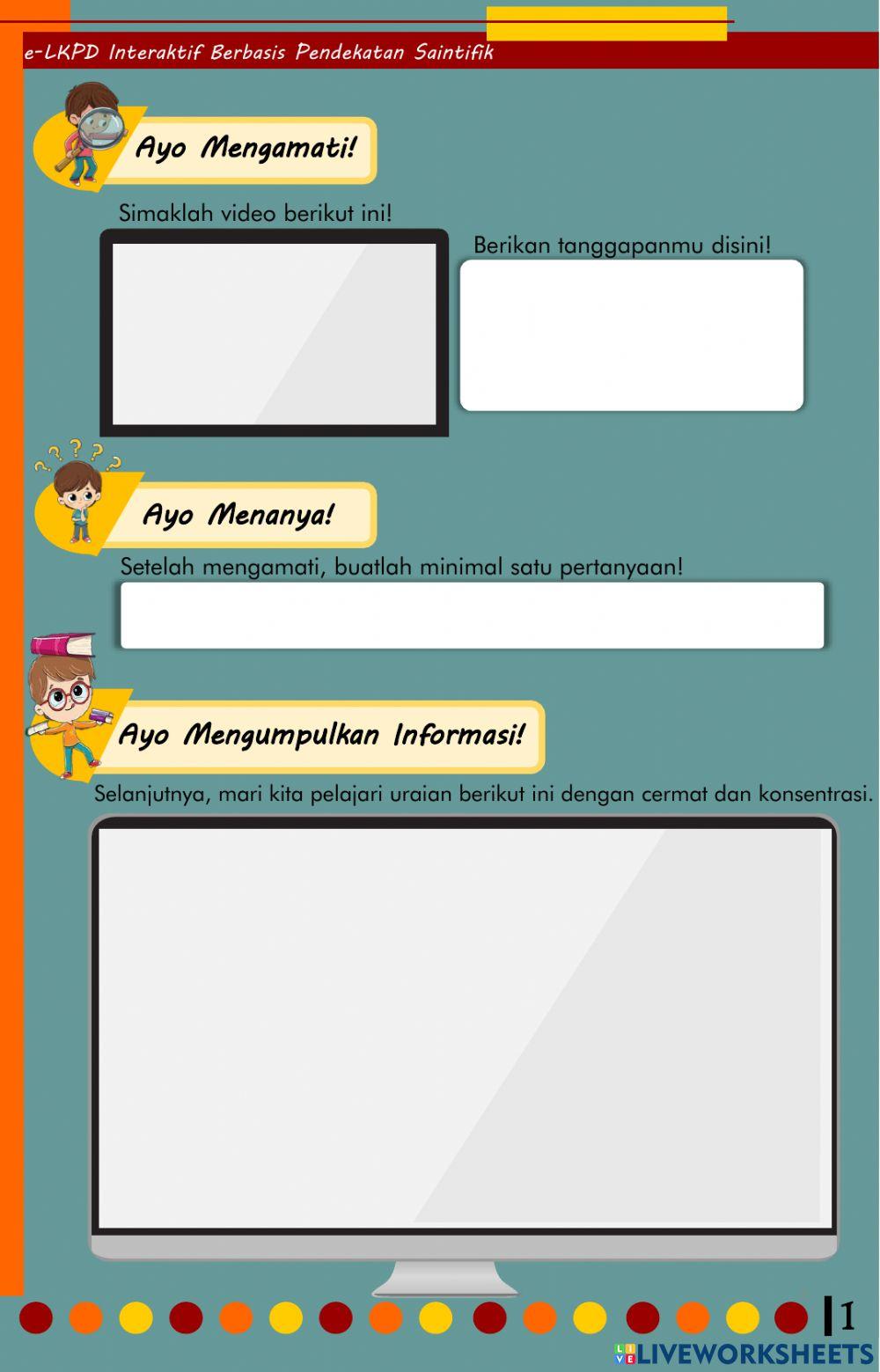 E-LKPD INTERAKTIF BERBASIS PENDEKATAN SAINTIFIK Mengonsumsi Yang Halal dan Menjauhi Yang Haram