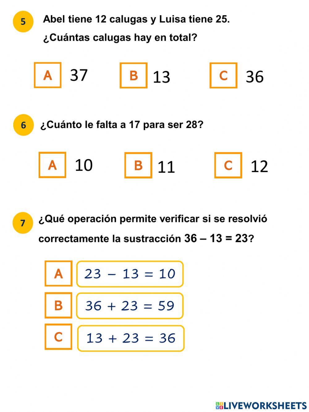 Evaluación operaciones hasta el 100