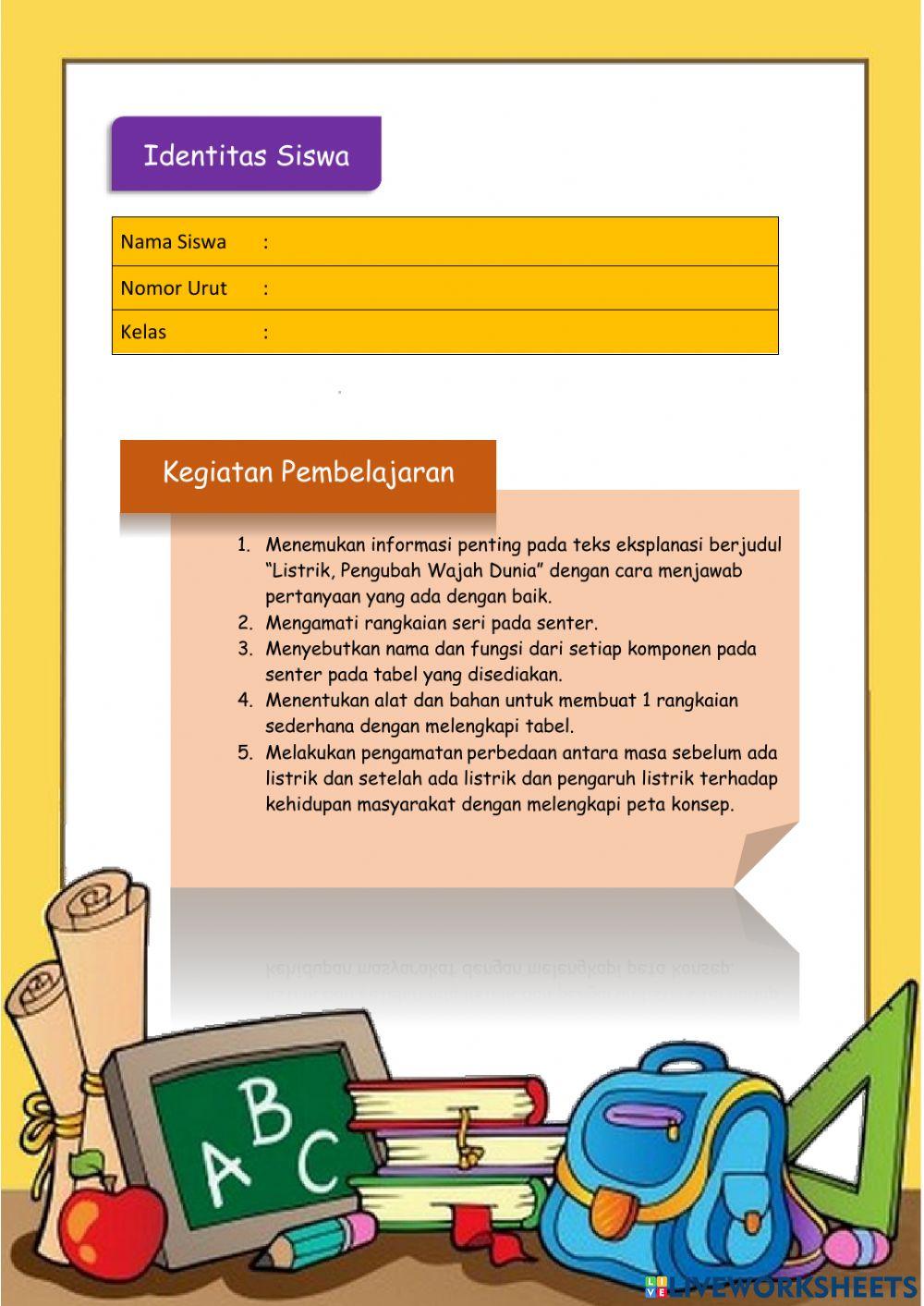 LKPD Kelas VI Tema 3 Subtema 1 Pembelajaran 1