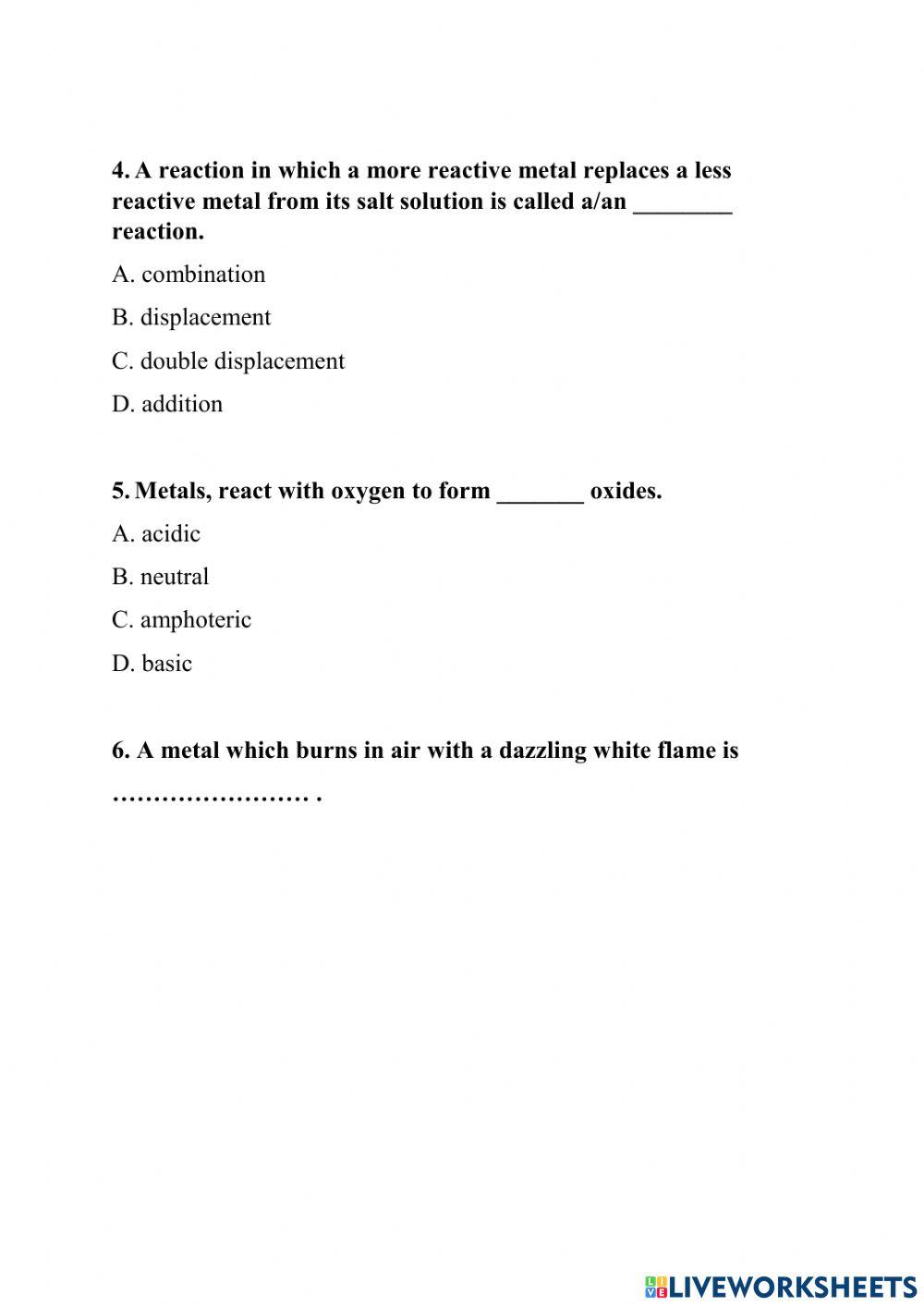 Metals and Non-metals