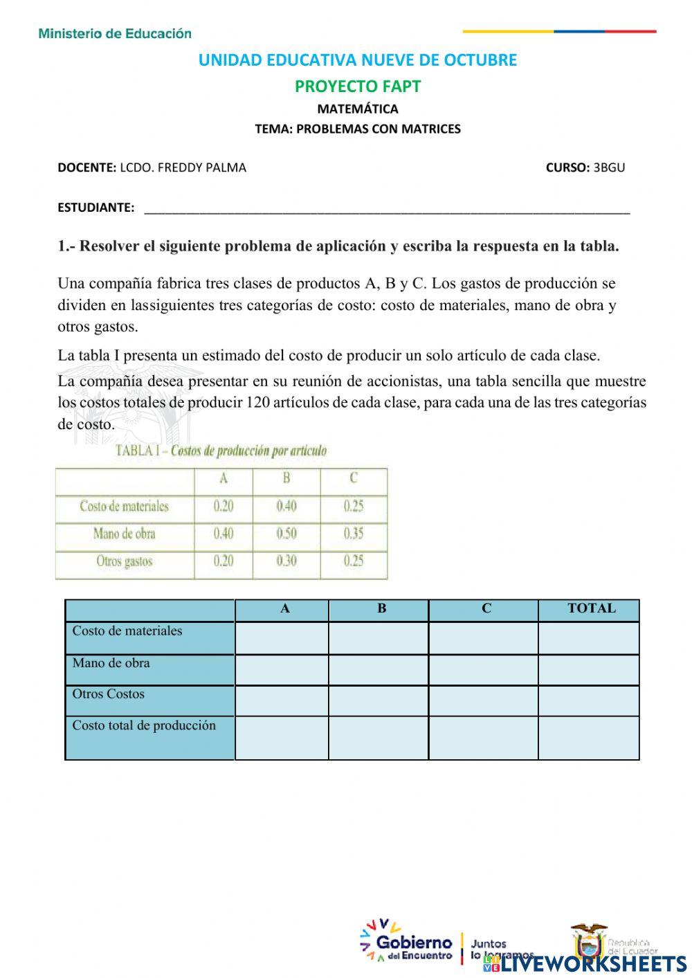 Problemas con matrices