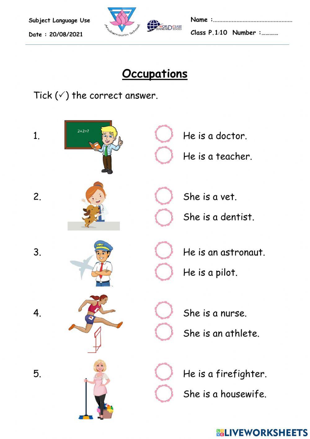 Occupations (He and She)