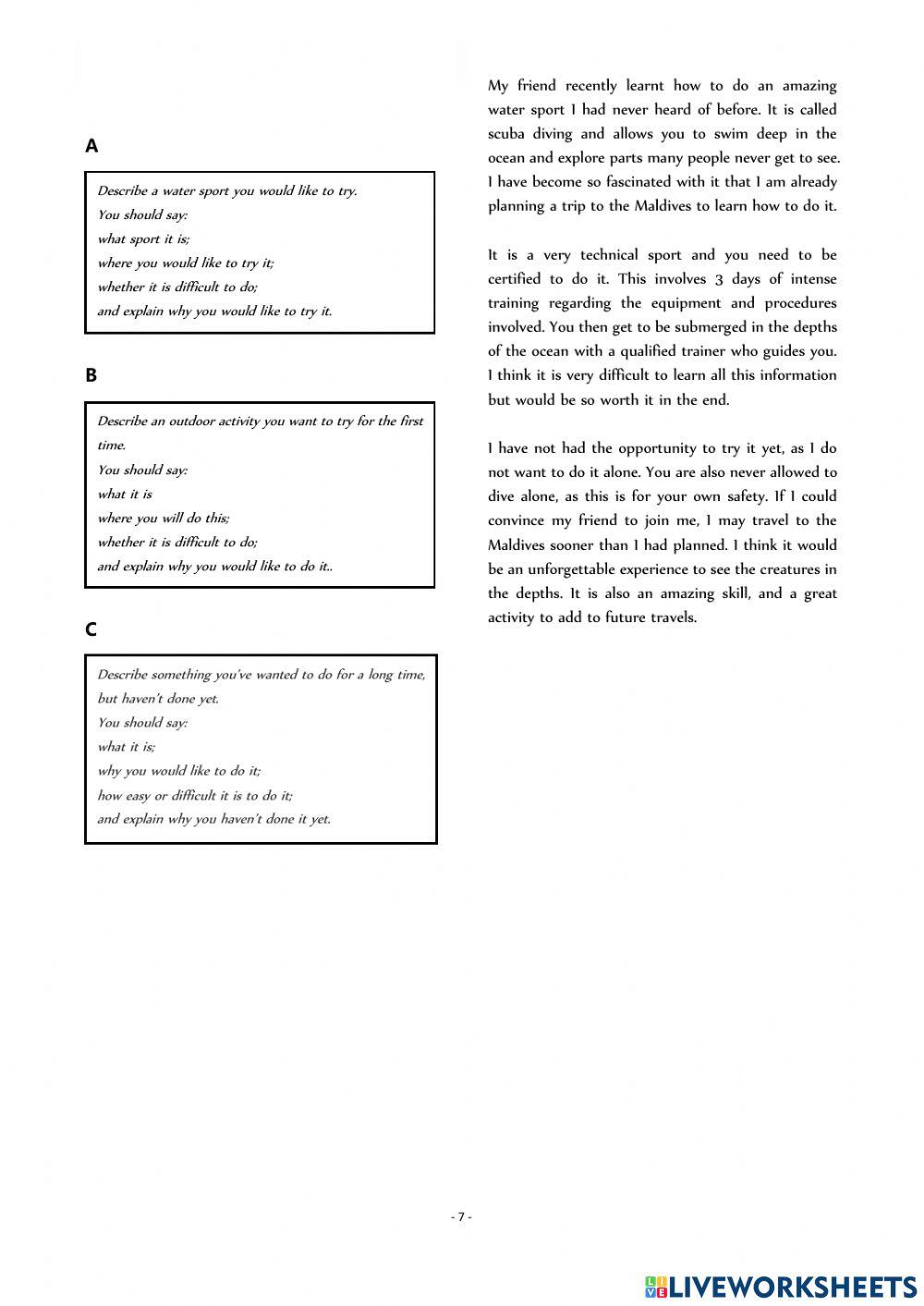 CEL IELTS speaking part 2