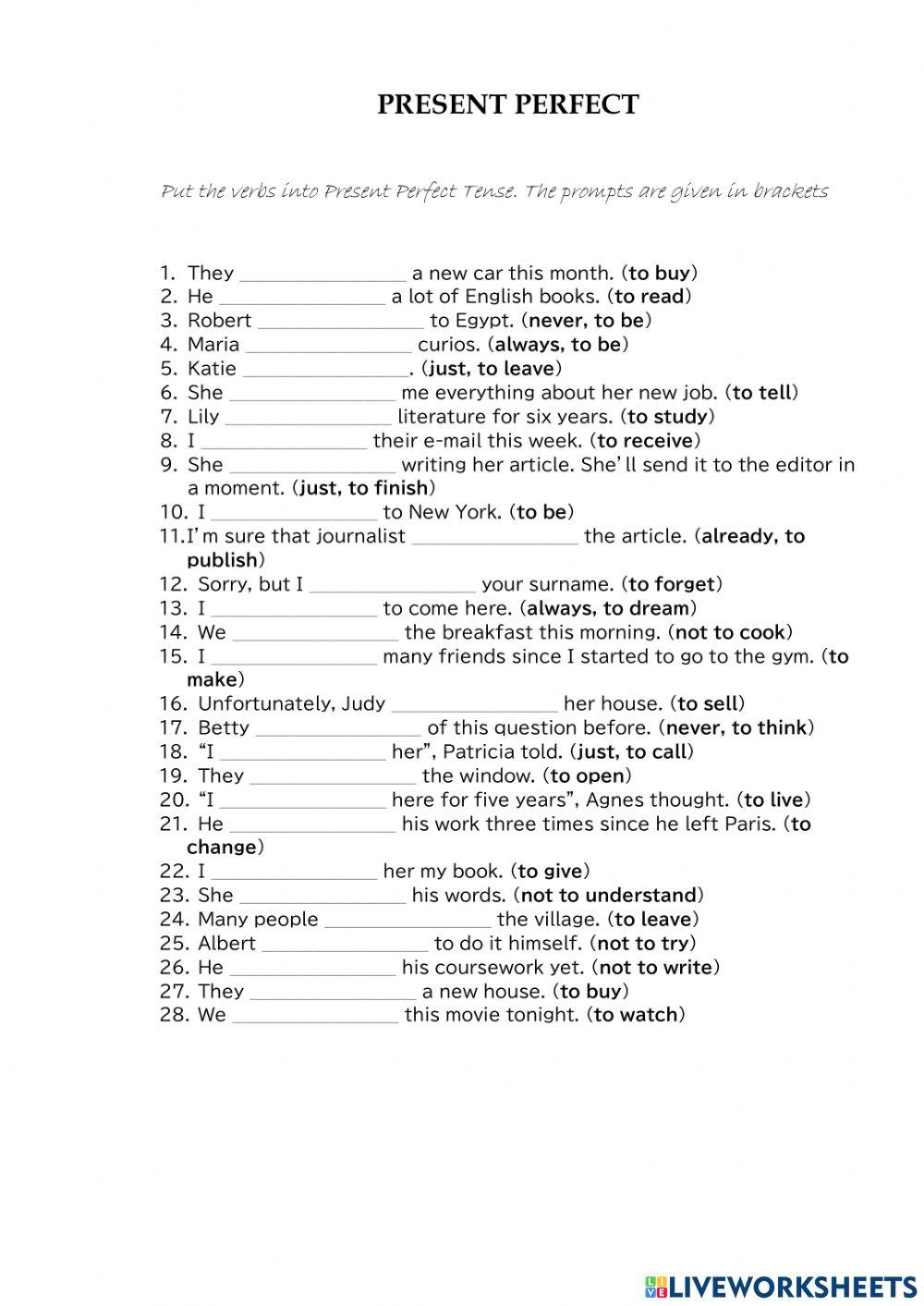 Present Perfect Tense