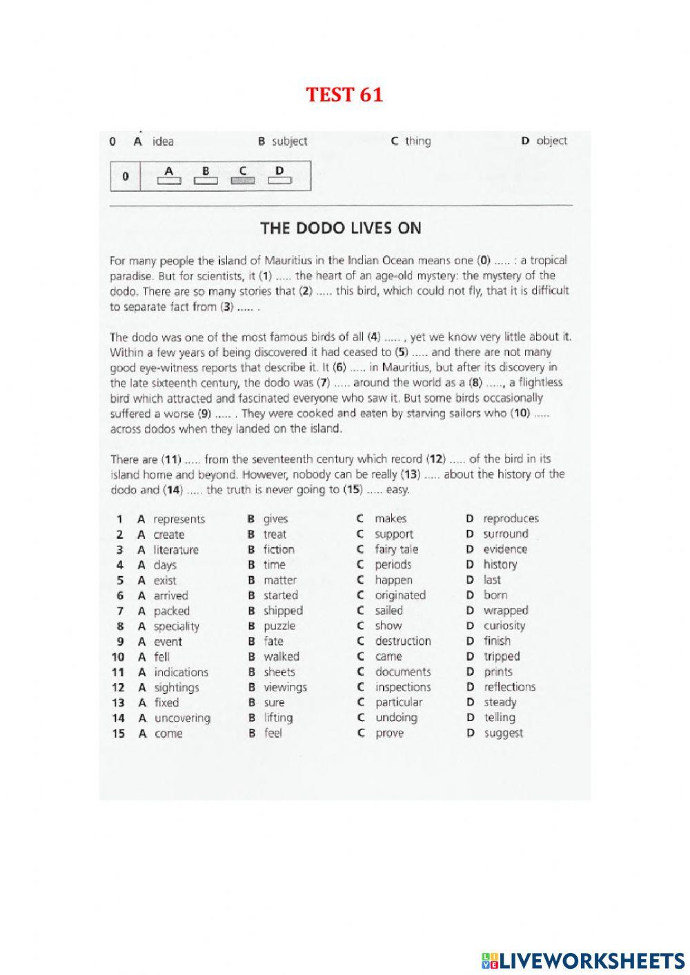 Use of English part 1 - Test 53-61