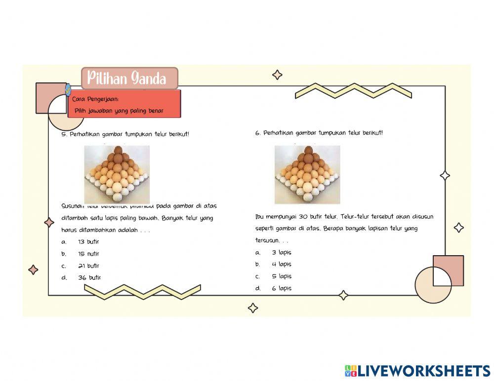 Latihan Pola dan Barisan Bilangan