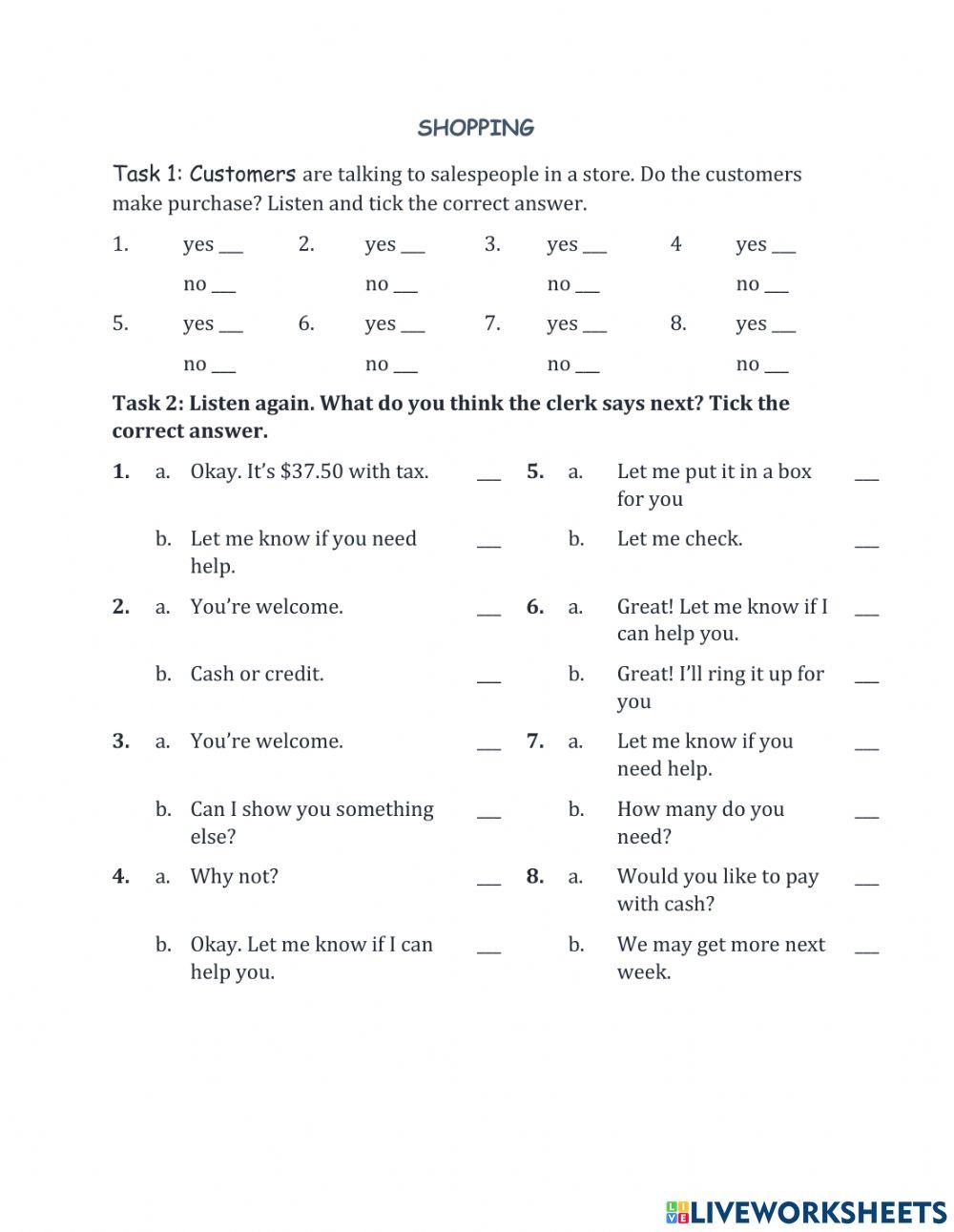 Shopping Conversation