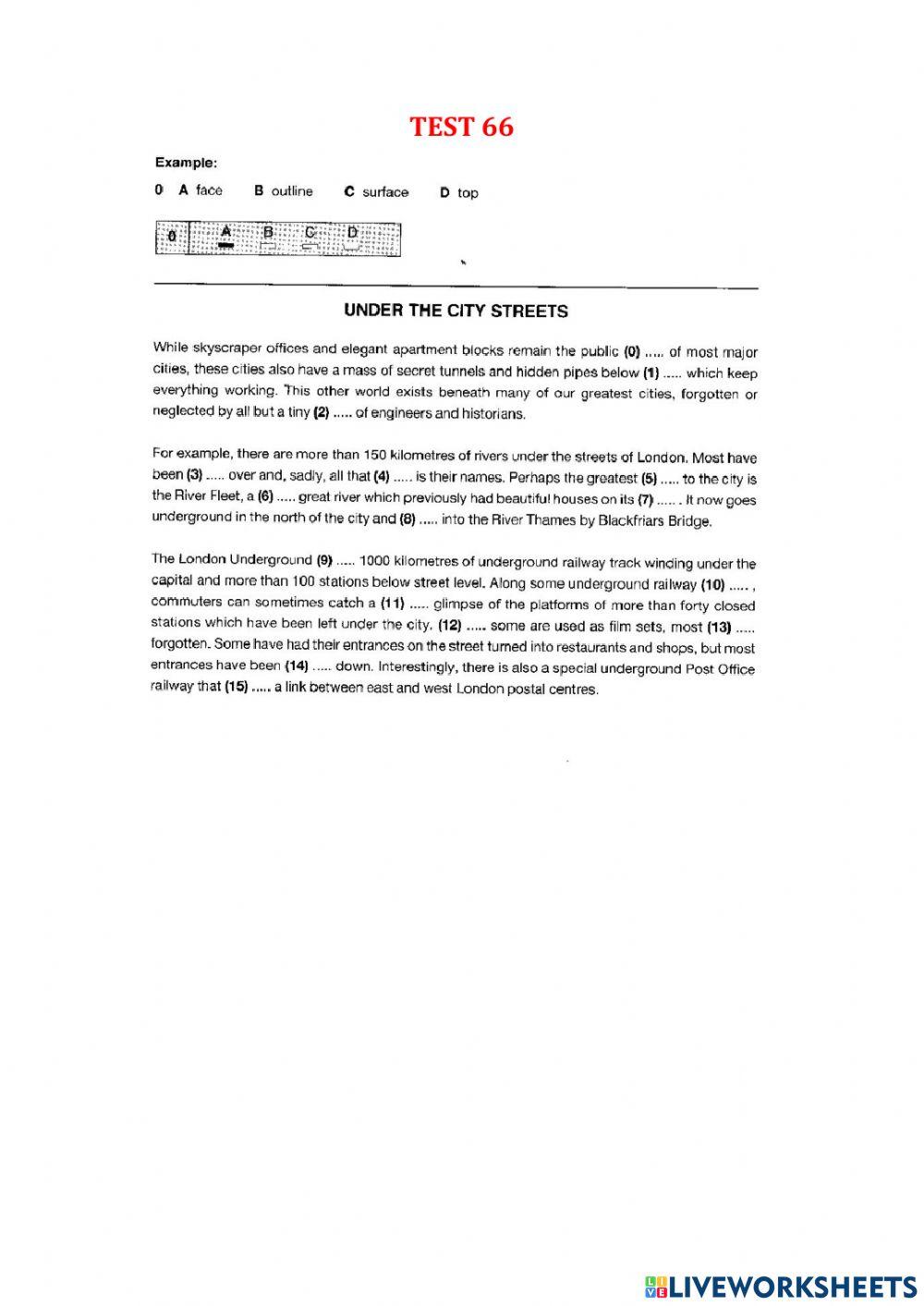 Use of English part 1 - Test 62-67