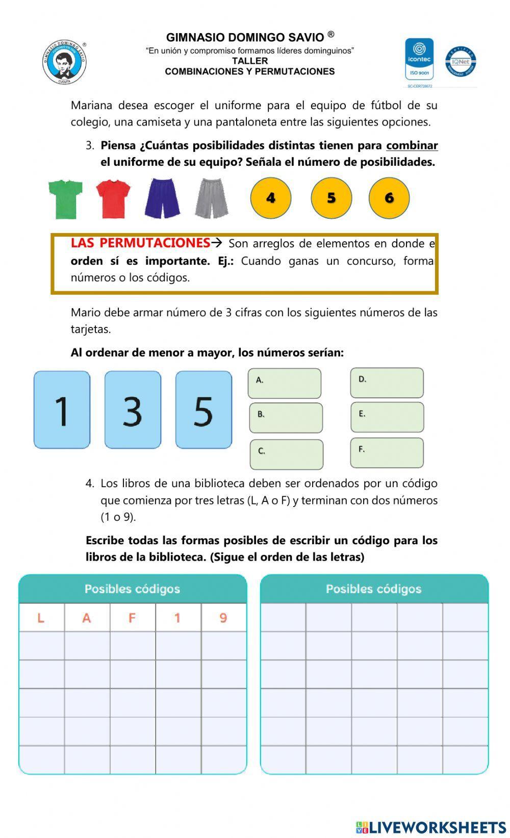 Combinación y permutación