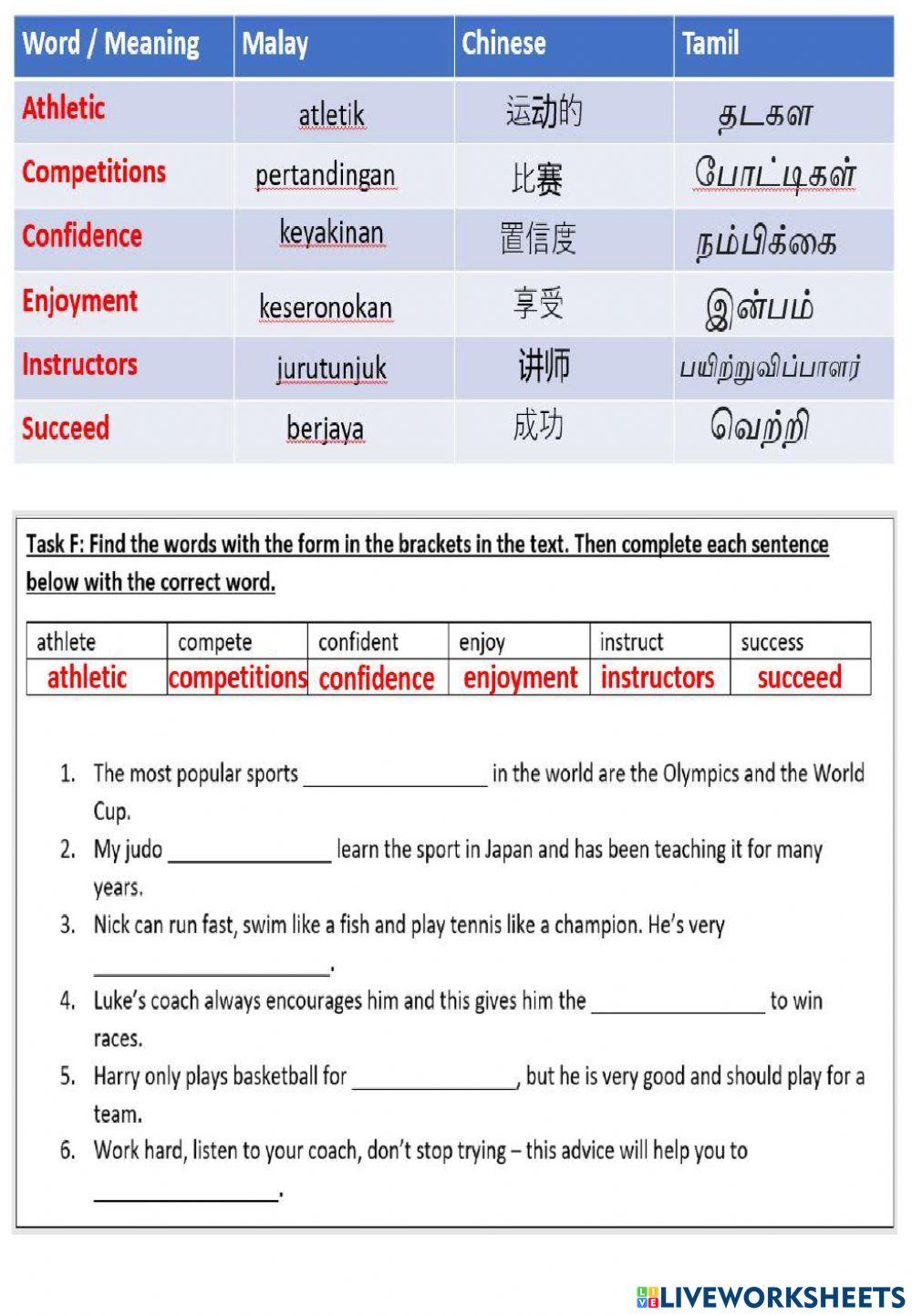 Sport with a Difference (Extra Practices)