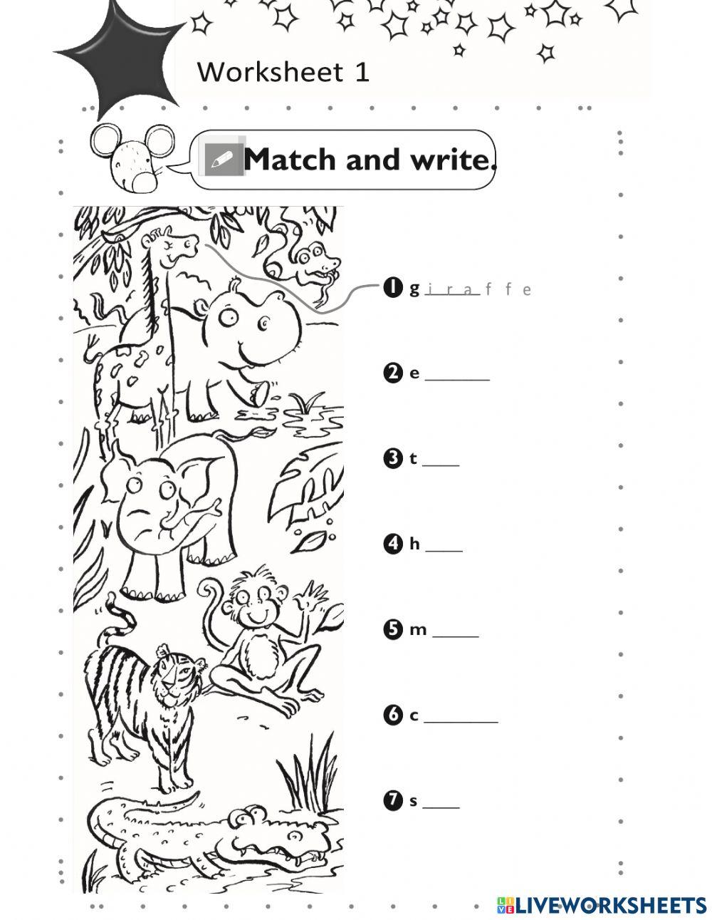 Wild Animals Worksheet 1st Grade